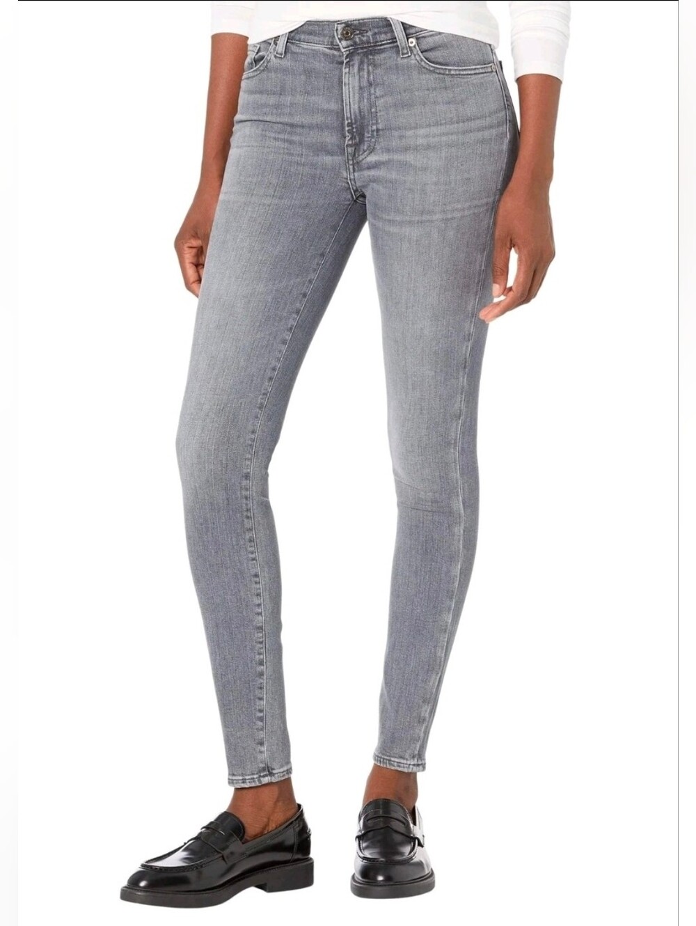 ❤️ 7 FOR ALL MANKIND SLIM ILLUSION HIGH RISE SKINNY JEANS, ITALIAN DENIM, 0 (25)